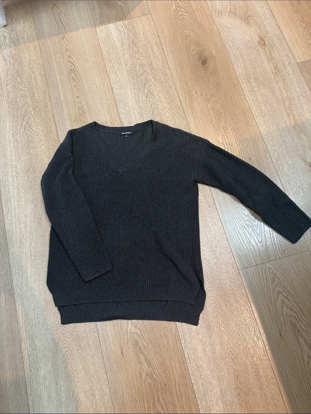 525 America Women's V-Neck Ribbed Sweater - Black